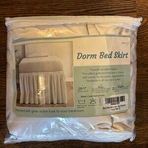 Brand New in Sealed Package Cottington Lane Brand College Dorm Bed Skirt -Ivory